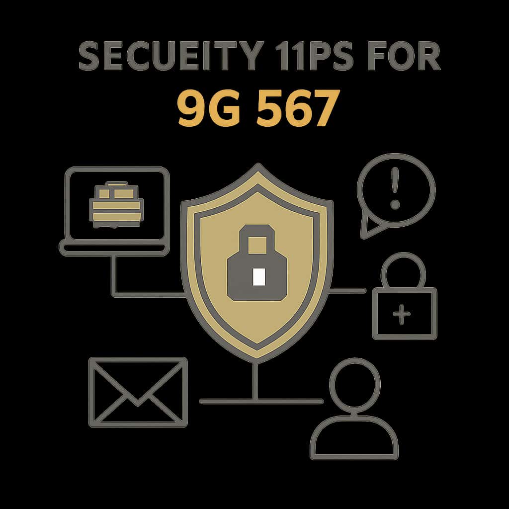An educational diagram detailing security practices for BG 567 users, focusing on account safety.