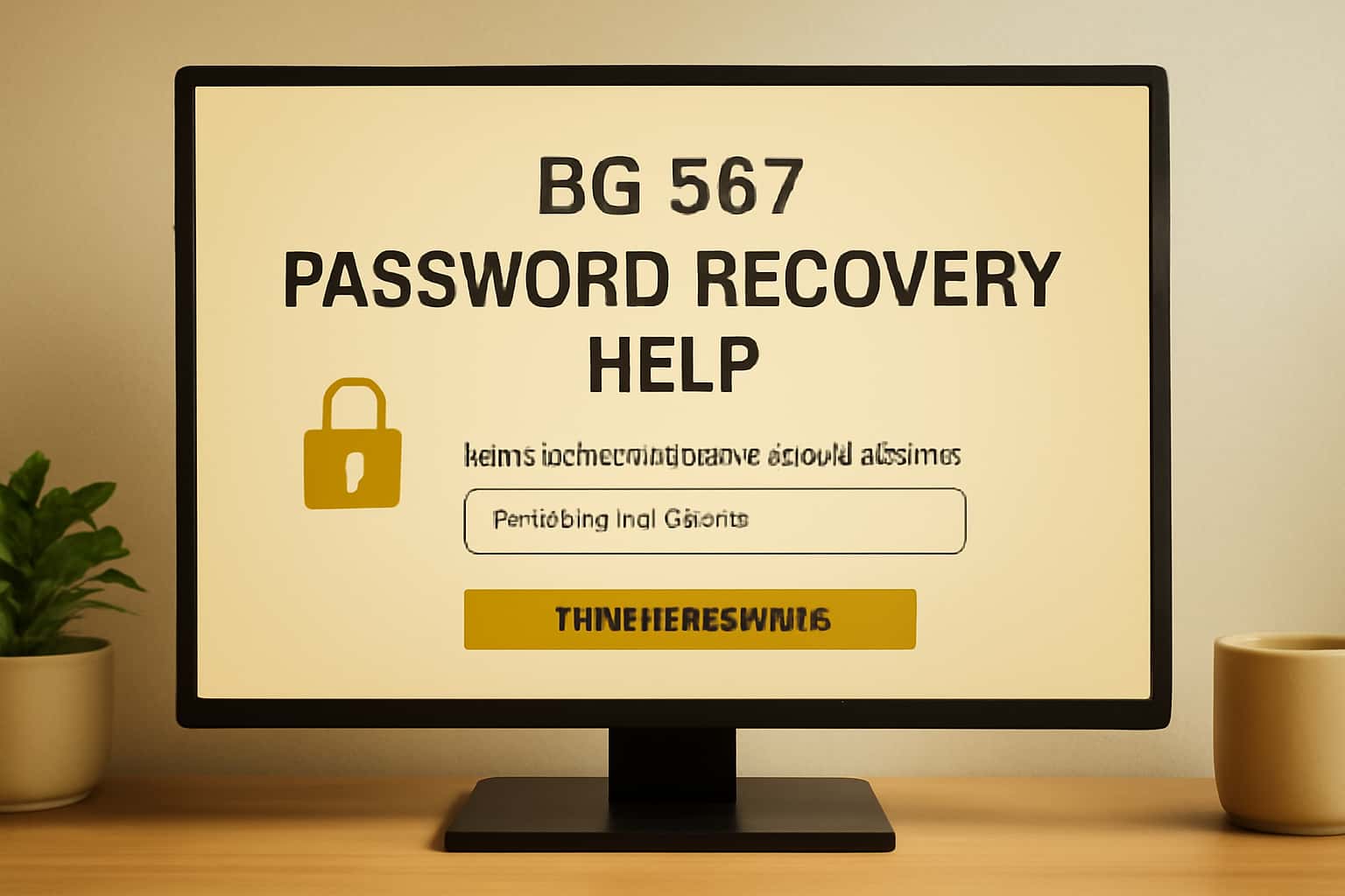 An informative scene illustrating the process of recovering a password for BG 567.