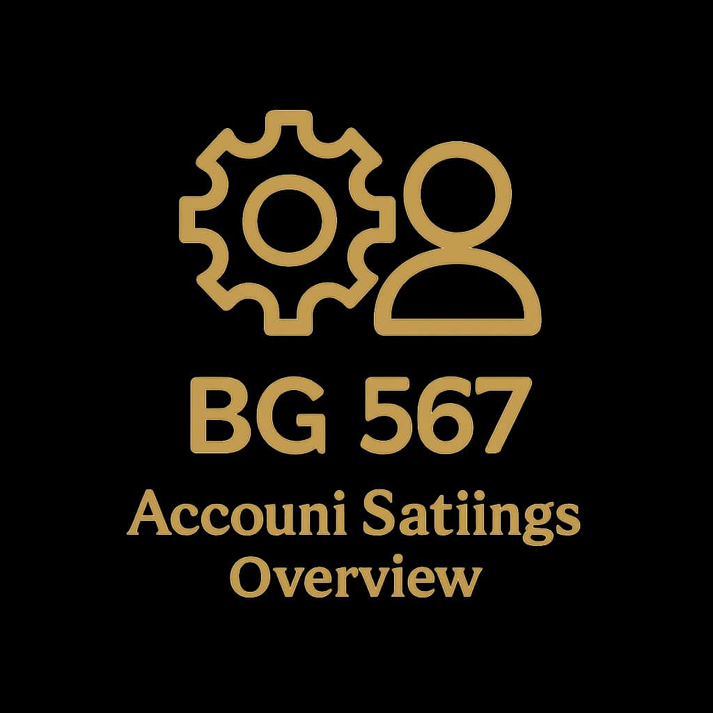 A simple badge illustrating the BG 567 account settings.