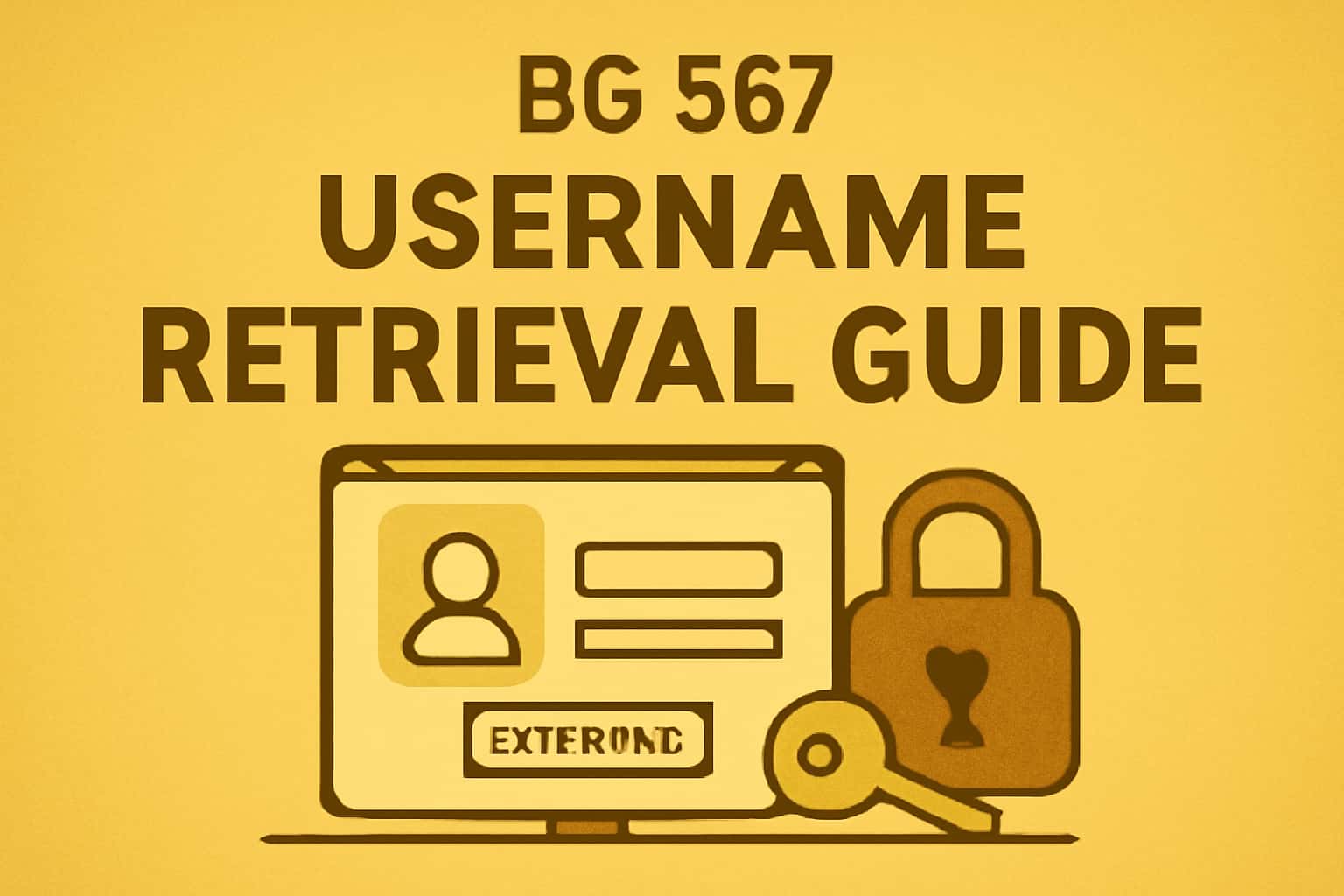 An informative graphic displaying the title BG 567 Username Retrieval Guide.