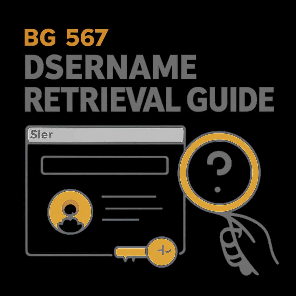 An educational diagram illustrating the username retrieval process for BG 567.