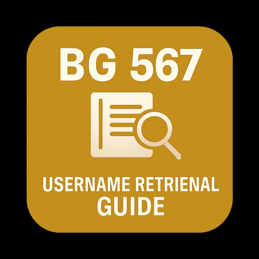 A badge with BG 567 Username Retrieval Guide for easy identification.