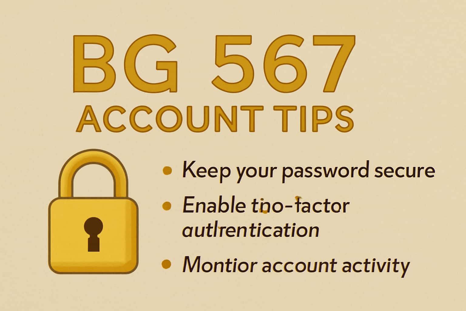 An informative illustration about securing BG 567 accounts with futuristic design elements.
