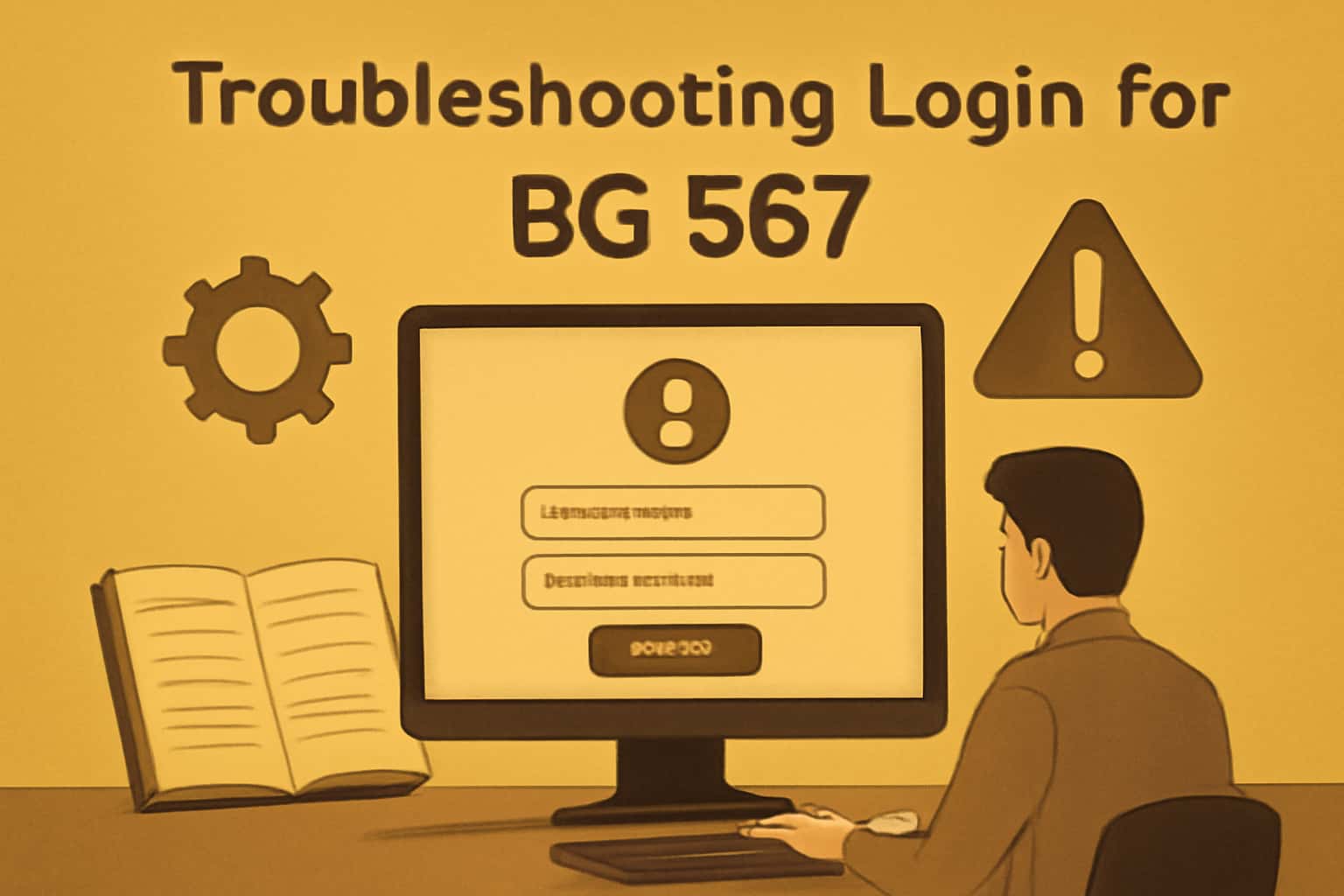 An informative illustration about troubleshooting login issues with BG 567, featuring the text 'BG 567' prominently.